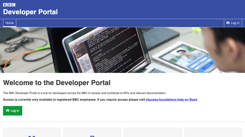 Screenshot of BBC Nitro API homepage