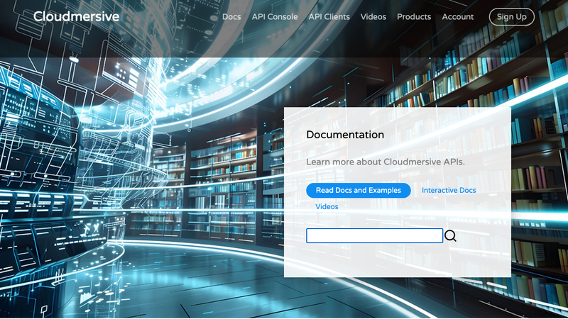 Screenshot of ocrapi homepage
