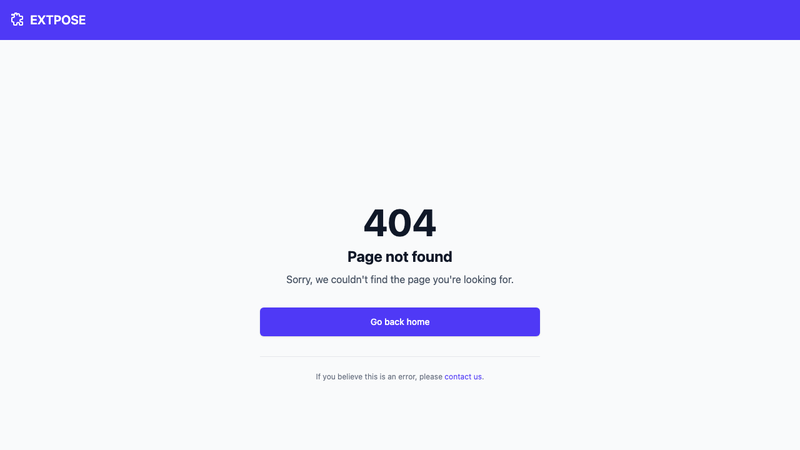 Screenshot of Extpose homepage