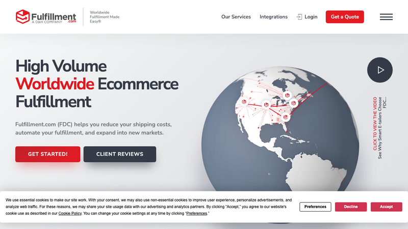 Screenshot of Fulfillment.com APIv2 homepage