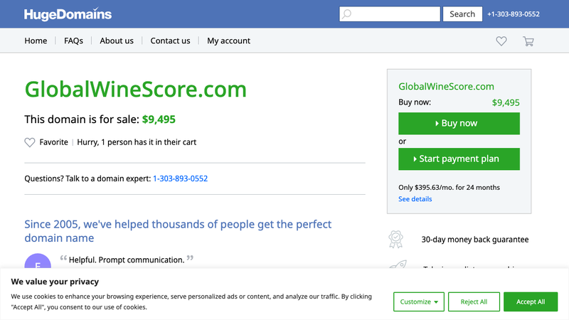 Screenshot of GlobalWineScore API Documentation homepage