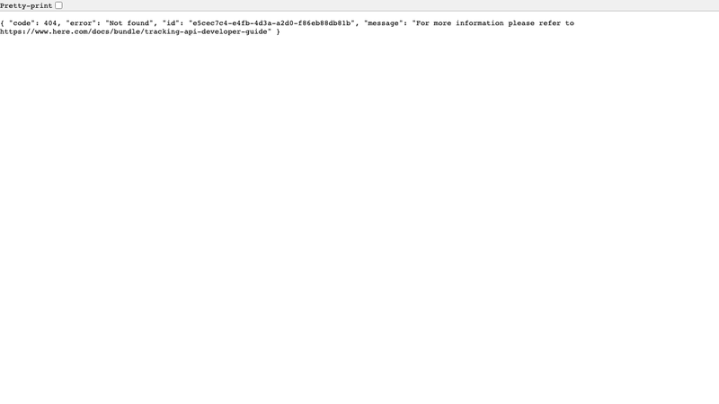 Screenshot of HERE Tracking homepage