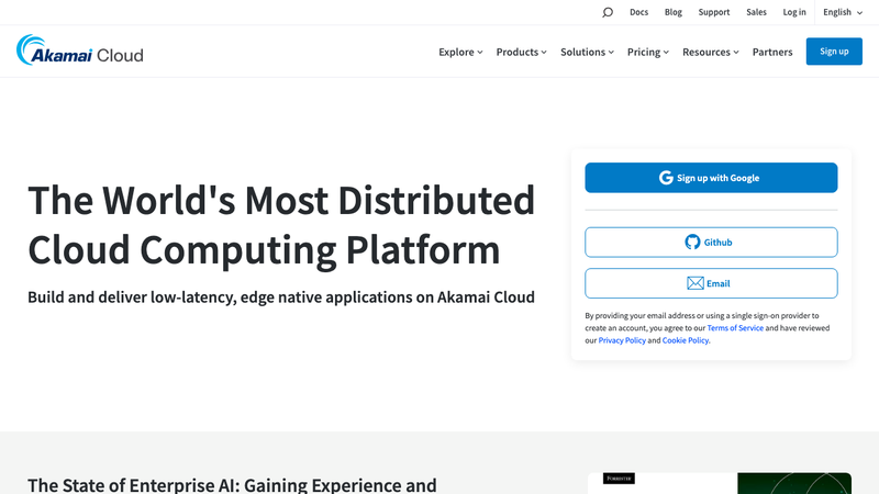 Screenshot of Linode API homepage