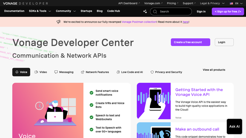 Screenshot of Media API homepage