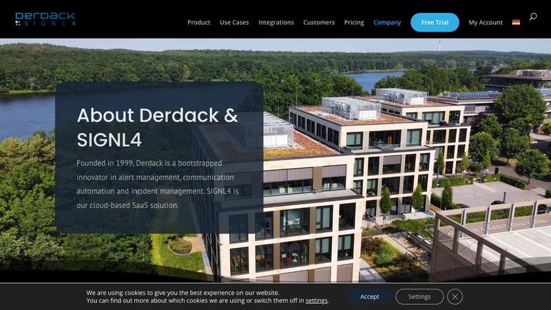 Screenshot of SIGNL4 API homepage