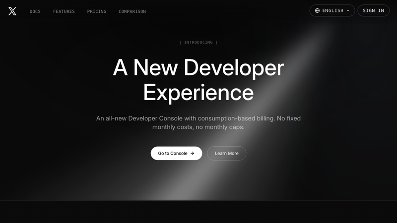 Screenshot of Twitter API v2 homepage