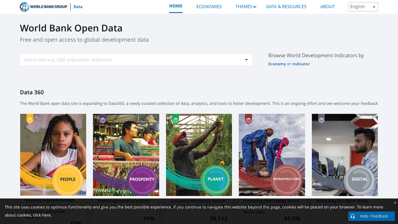 Screenshot of Gender Data Portal homepage